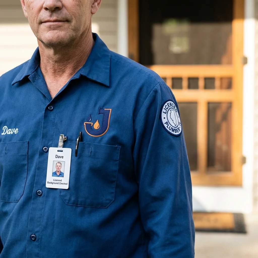 Licensed plumber showing ID badge in Mount Sterling, OH